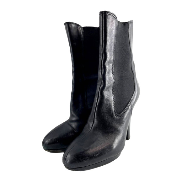 Miu Miu Shoes - Miu Miu Black Platform Heeled Bootie European Size 36 EUC